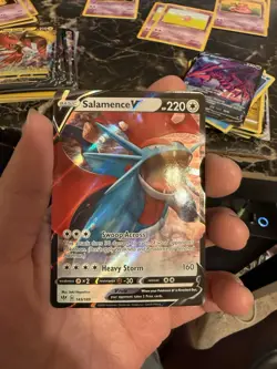 Salamence V 143/189 Darkness Ablaze- NM Ultra Rare Full Art Pokemon Card - Image 1