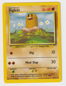 Pokemon Diglett Base Set 47/102 Rotated Fighting Symbol | Error English - Image 1