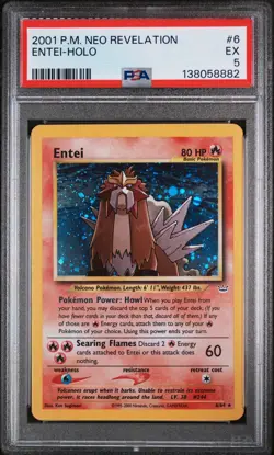2001 Pokemon Neo Revelation Holo Entei #6 PSA 5 - Image 1