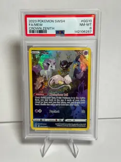 2023 POKEMON SWORD & SHIELD CROWN ZENITH #GG10 FULL ART/MEW - PSA 8 NM_MT - Image 1