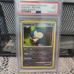2009 Pokemon Platinum Rising Rivals #81 Snorlax Rev.Foil PSA 9 Mint - Image 1