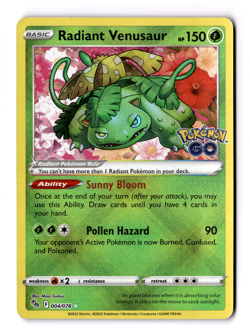 Radiant Venusaur 004/078 Pokemon GO Holo - Image 1