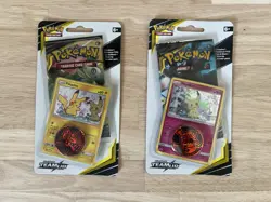 2x Sealed TEAM UP Blister Packs (Pikachu SM162 + Mimikyu SM163) Pokemon Cards - Image 1