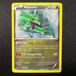 Rayquaza HOLO RARE Legendary Pokemon XY64 Dragon Black Star Promo Card - LP - Image 1