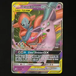Espeon & Deoxys GX 72/236 SM Unified Minds Tag Team Pokemon TCG NM - Image 1