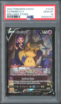 Pokemon TCG: Mimikyu V TG16/TG30 Brilliant Stars Trainer Gallery PSA 10 GEM MT - Image 1