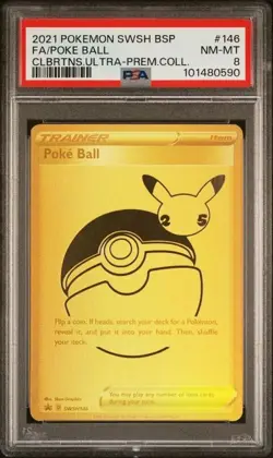 PSA 8 - 2021 Pokemon Celebrations Ultra-Premium UPC Full Art POKE BALL #146 0590 - Image 1