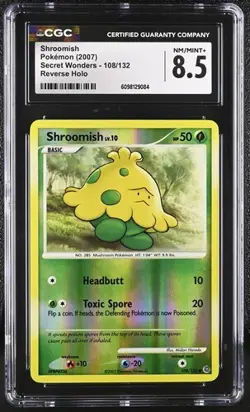 Shroomish 108/132 CGC 8.5 Pokemon Reverse Holo Secret Wonders - Image 1