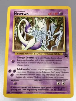 Pokemon TCG Mewtwo Black Star Promo 12 Vintage MP/HP - Image 1
