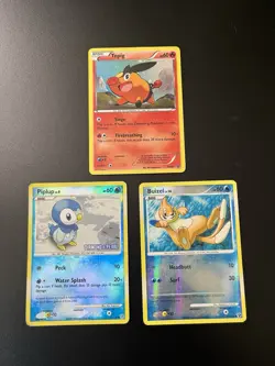 Pokemon TCG Lot - Tepig BW07 Holo, Piplup 93/130 & Buizel 61/106 Reverse Holos - Image 1