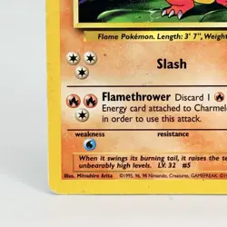 Pokemon Charmeleon 24 /102 BS Base Set Unlimited Vintage 1999 LP - Image 5