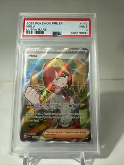 2025 Pokemon Prismatic Evolutions Mela #140 Ultra Rare PSA 9 - Image 1