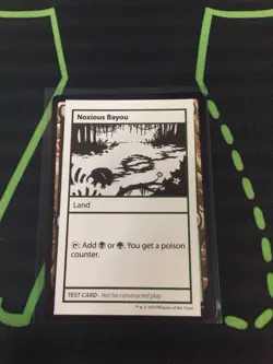MTG Magic The Gathering Noxious Bayou Land Playtest Test Card Commander - Image 1