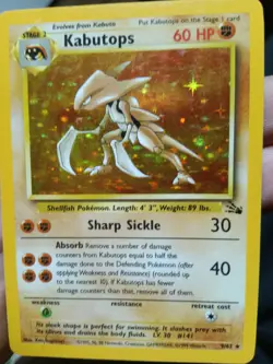 Kabutops 9/62 Fossil Unlimited Holo Rare 1999 WOTC Pokemon TCG Card - Image 1