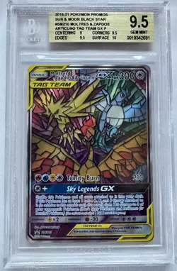 2019 POKEMON #SM210 MOLTRES & ZAPDOS & ARTICUNO GX BGS 9.5 GEM MINT - Image 1