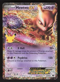 Mewtwo EX 54/99 Pokemon TCG Celebrations: Classic Collection NM - Image 1