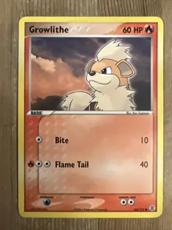 Growlithe - 64/112 - Common MP English Pokemon EX FireRed & LeafGreen - Image 1