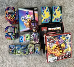 Pokemon Lot - Empty Tins, Binder, Dice, And Coins! - Image 1