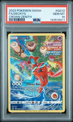 SEND AN OFFER - 2023 POKEMON CROWN ZENITH GG12 FULL ART/DEOXYS PSA 10 - Image 1