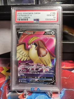 Pidgeot V 188/196 Pokemon Lost Origin PSA 10 - Image 1