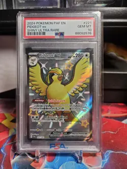 Pokemon Pidgeot ex 221/091 SV: Paldean Fates Psa 10 - Image 1