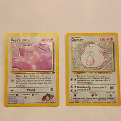 Pokemon Koga's Ditto Gym Challenge & Chansey Base Set Lot 2x Vintage English - Image 1