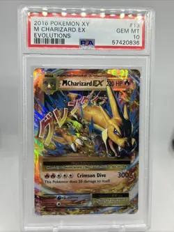 2016 M Charizard EX 13/108 Pokemon XY Evolutions Holo PSA 10 - Image 1