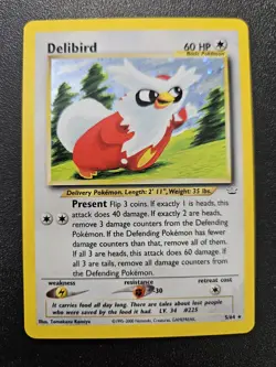 Pokemon Neo Revelation Delibird Holo Rare 5/64 NEAR MINT - Image 1