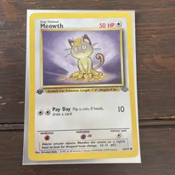 Pokemon TCG Meowth 1st Edition Jungle Set 56/64 WOTC Vintage - Image 1