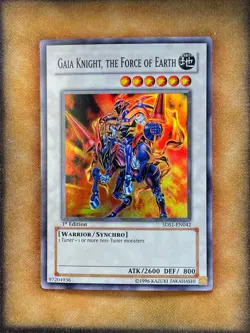 Yugioh Gaia Knight, the Force of Earth 5DS1-EN042 Super Rare 1st Ed LP - Image 1