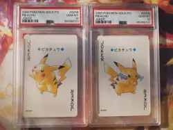 SEQUENTIAL Pokemon Gold Ho-oh Pikachu Joker Poker Deck Playing Cards PSA 10 Set - Image 1
