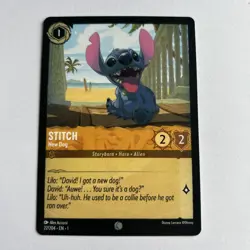 Disney Lorcana Demo Stitch - New Dog Card - Rare - Image 1