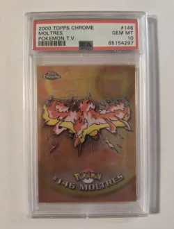 Pokemon T.V 2000 Topps Chrome Moltres #146 PSA 10 GEM MINT Rare Card - Image 1