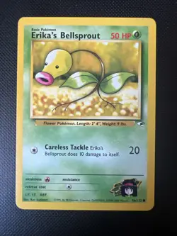 Erika's Bellsprout 76/132 Gym Heroes Common Pokemon Card WOTC - Image 1
