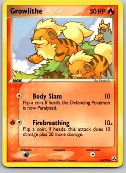 GROWLITHE 55/92 LM LEGEND MAKER POKEMON CARD TCG LP 2006 - Image 2