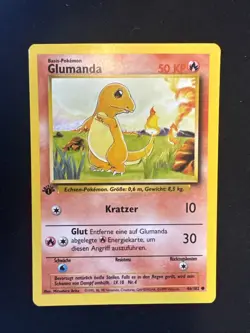 Pokemon TCG Charmander (Glumanda) Base Set 46/102 Regular 1st Edition GERMAN - Image 1