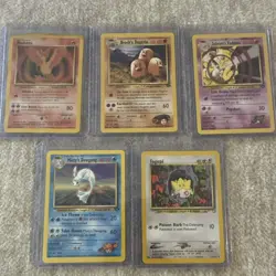 Pokemon TCG Gym Challenge Lot Moltres, Dugtrio, Kadabra, Dewgong, Togepi - Image 1