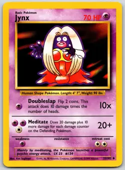 POKEMON BASE SET UNLIMITED JYNX 31/102 UNCOMMON NM - Image 1