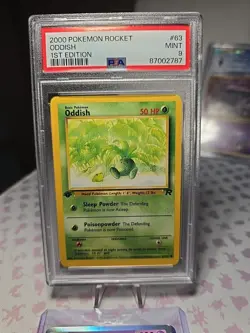 2000 Pokemon Team Rocket #63 Oddish 1st Edition PSA 9 - Image 1