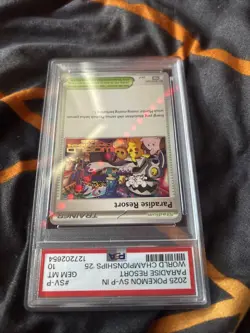 Pokemon TCG Paradise Resort 2025 Indonesian SV-P World Championships PromoPSA10 - Image 4