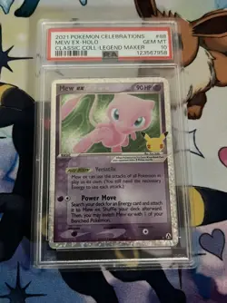 PSA 10 Mew ex 88 Holo Celebrations Classic Collection Pokemon Card 2021 GEM MINT - Image 1