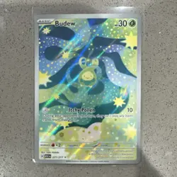 Pokemon Budew Full Art Holo Basic Plant Type Card 221/217 ASC Pokemon TCG - Image 1