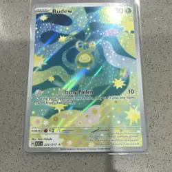 Pokemon Budew Full Art Holo Basic Plant Type Card 221/217 ASC Pokemon TCG - Image 3