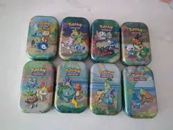 Pokemon 25th Anniversary Celebrations Mini Tin Set 8/8 w/ Picture Cards - Image 1