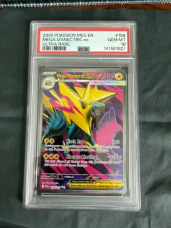 2025 POKEMON MEG EN-MEGA EVOLUTION 158 MEGA MANECTRIC EX ULTRA RARE PSA 10 - Image 1