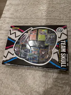 Pokemon TCG Team Skull Pin Collection Box - XY + Sun & Moon Booster Packs SEALED - Image 1