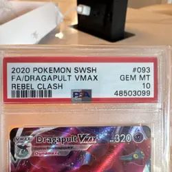 2020 Pokemon: DRAGAPULT VMAX # 093 Full Art] [Rebel Clash] GEM MT 10 - Image 3