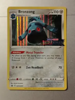 Pokemon Bronzong SWSH091 Battle Styles Prerelease Promo Foil MN - Image 1