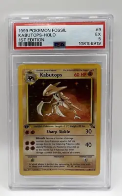 Pokemon TCG Kabutops Holo Rare 1st ED Fossil Set 9/62 PSA 5 - Image 1
