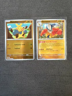 Makuhita 072/132 & Hariyama 073/132 Reverse Holo Mega Evolution Pokemon Bundle - Image 1